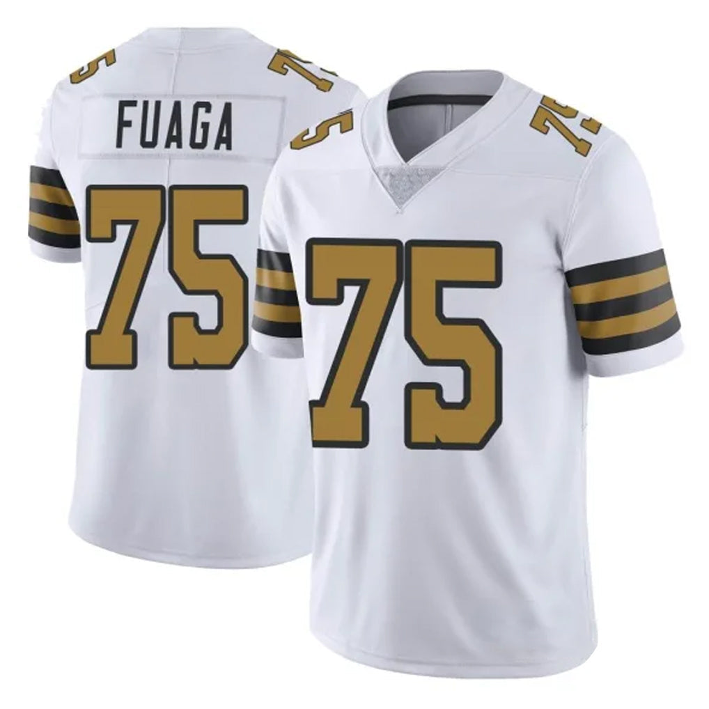 Punc NO.Saints #75 Taliese Fuaga Player White Limited Color Rush Home Game Stitched Jerseys