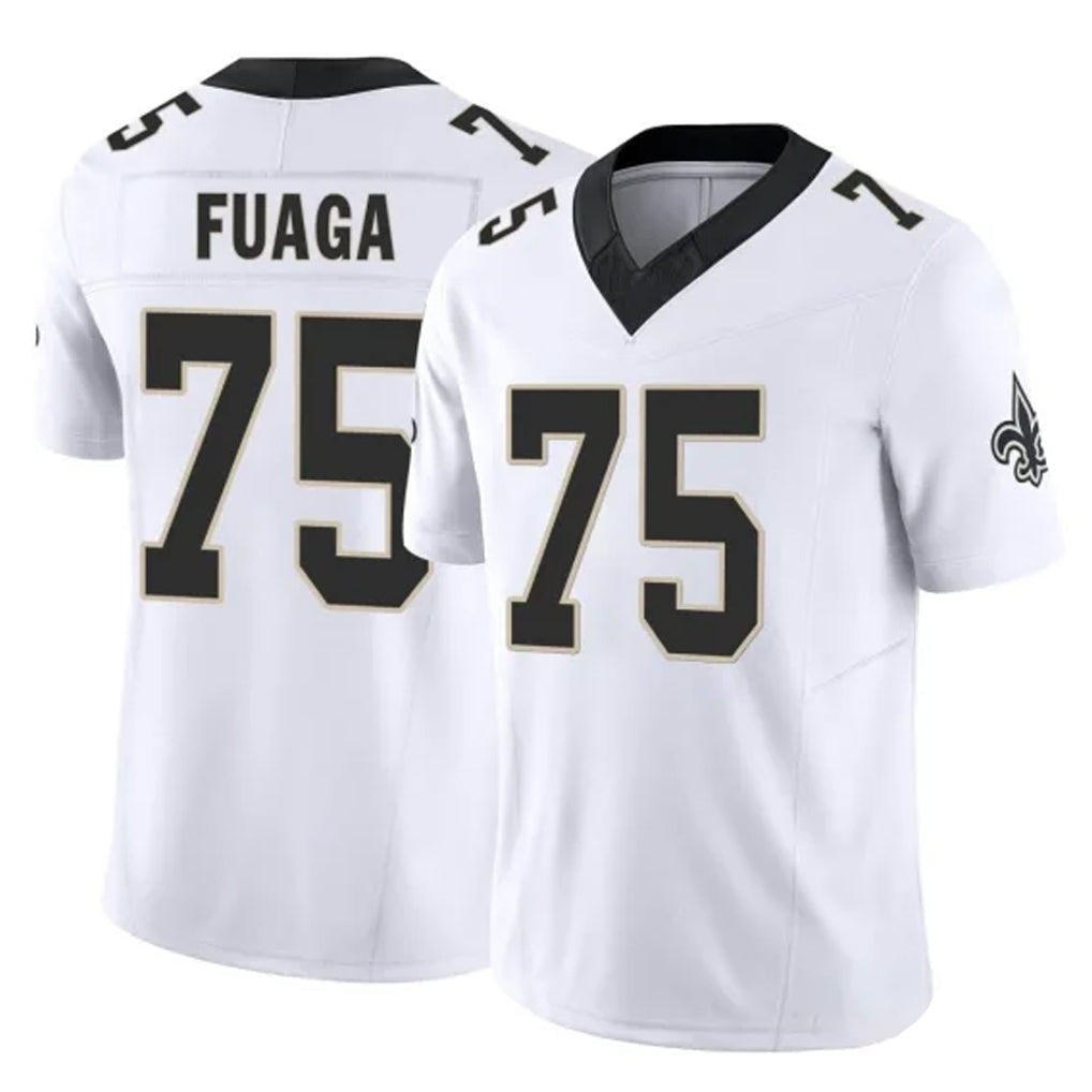 Punc NO.Saints #75 Taliese Fuaga Player White Limited Vapor F.U.S.E. Home Game Stitched Jerseys