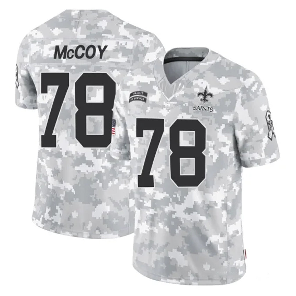 Punc NO.Saints #78 Erik McCoy Player Arctic Camo Salute To Service Limited Game Stitched Jerseys