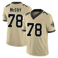 Punc NO.Saints #78 Erik McCoy Player Gold Limited Vapor F.U.S.E. Home Game Stitched Jerseys
