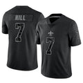 Punc NO.Saints #7 Taysom Hill Player Black RFLCTV Limited Stitched Jerseys