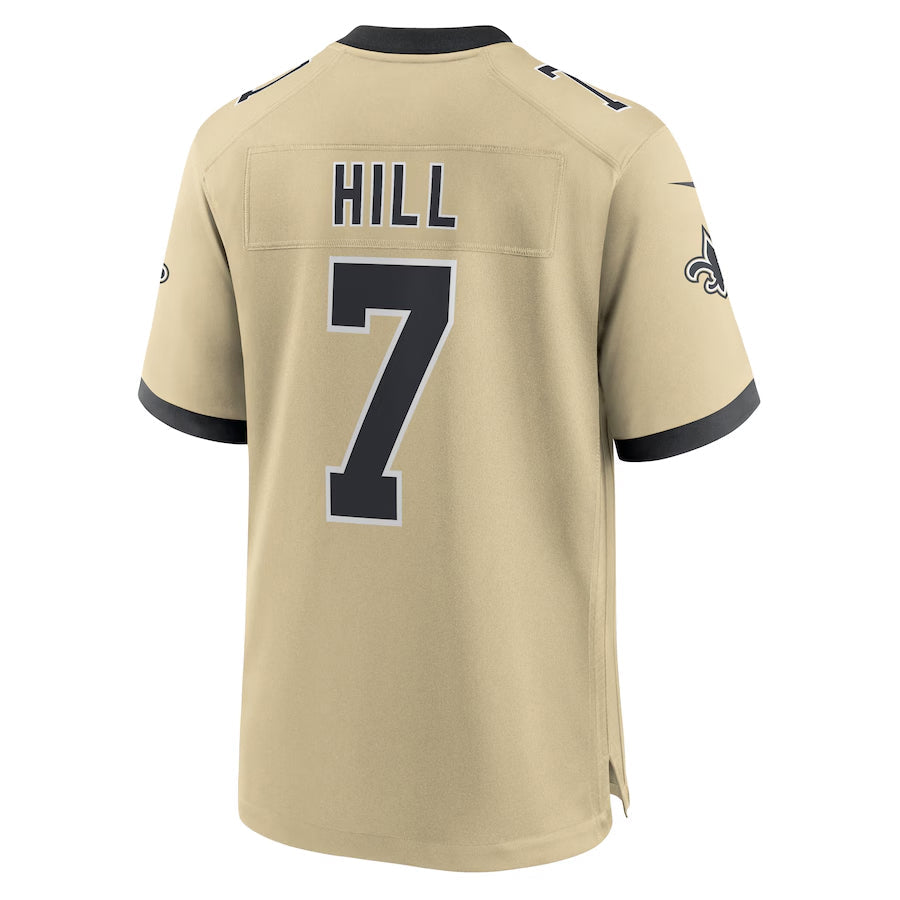 Punc NO.Saints #7 Taysom Hill Player Gold Alternate Game Stitched Jerseys
