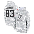 Punc NO.Saints #83 Juwan Johnson Player Arctic Camo Salute to Service Pullover Hoodies Limited Game Stitched Jerseys