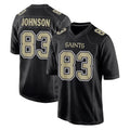 Punc NO.Saints #83 Juwan Johnson Player Black Carbon Fashion Home Game Stitched Jerseys