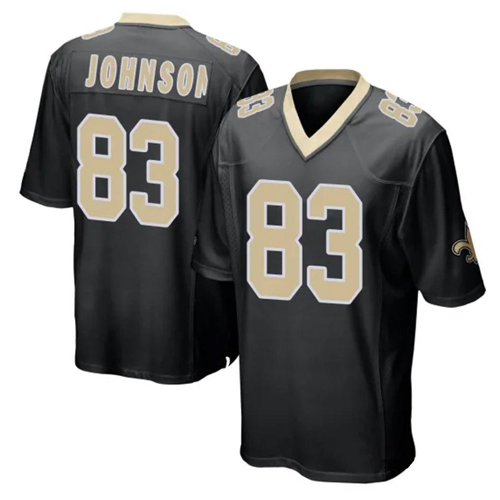 Punc NO.Saints #83 Juwan Johnson Player Black Home Game Stitched Jerseys