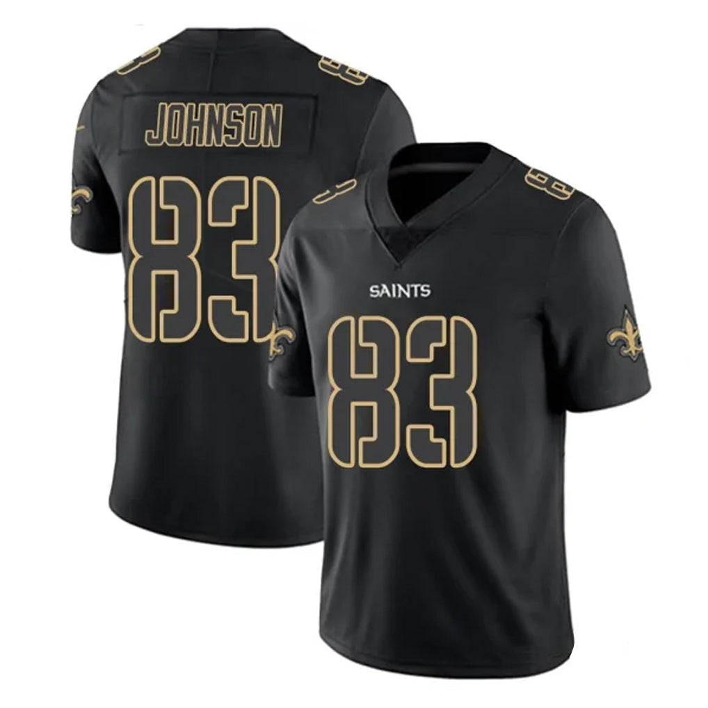 Punc NO.Saints #83 Juwan Johnson Player Black Impact Limited Home Game Stitched Jerseys