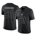 Punc NO.Saints #83 Juwan Johnson Player Black Limited Reflective Home Game Stitched Jerseys