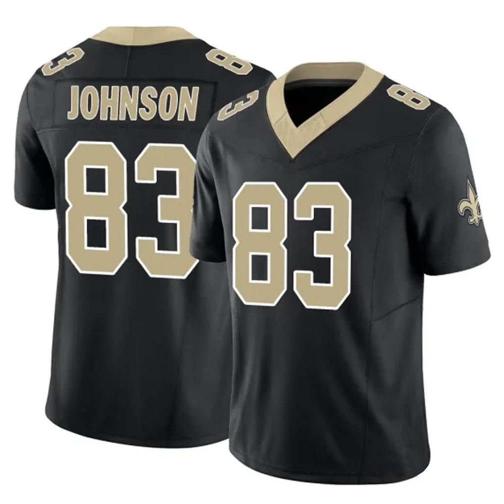 Punc NO.Saints #83 Juwan Johnson Player Black Limited Vapor F.U.S.E. Home Game Stitched Jerseys