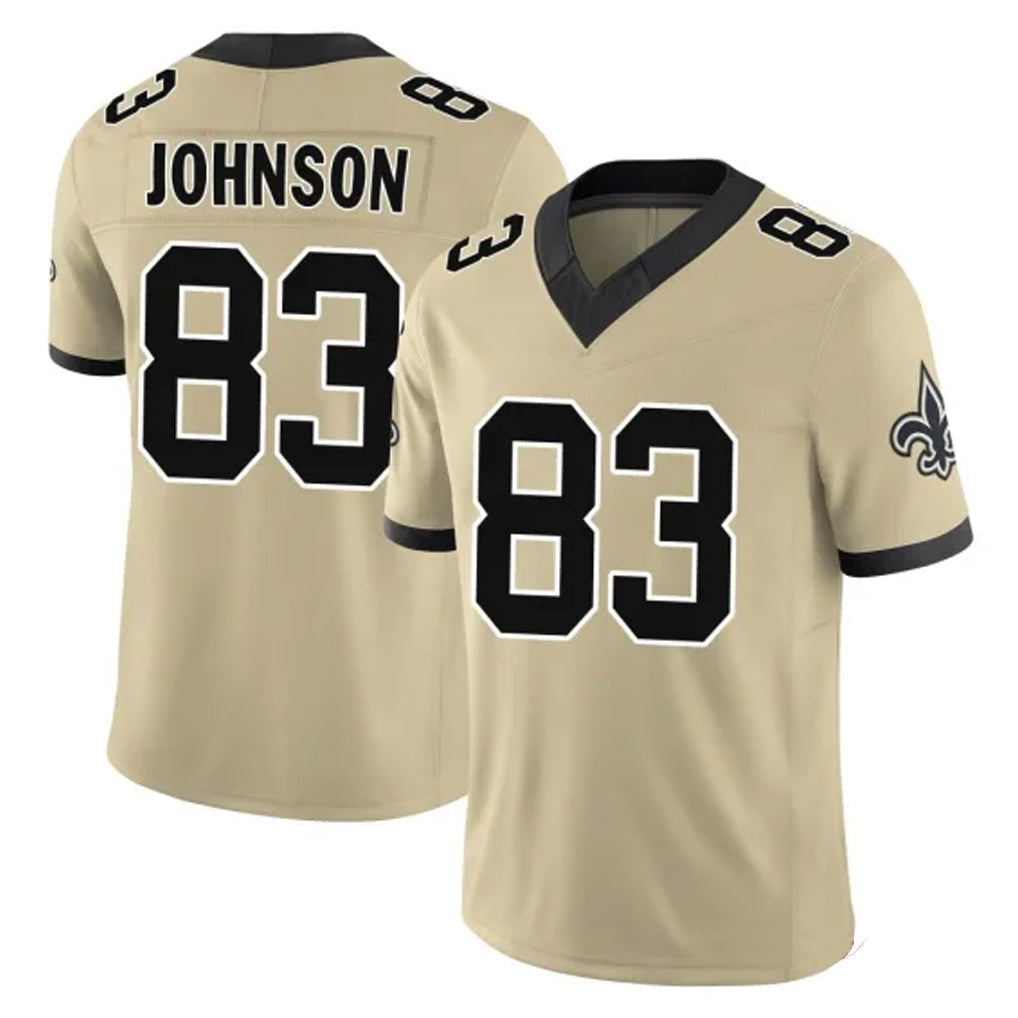 Punc NO.Saints #83 Juwan Johnson Player Gold Limited Vapor F.U.S.E. Home Game Stitched Jerseys