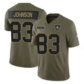 Punc NO.Saints #83 Juwan Johnson Player Olive 2025 Salute To Service Limited Stitched Jerseys