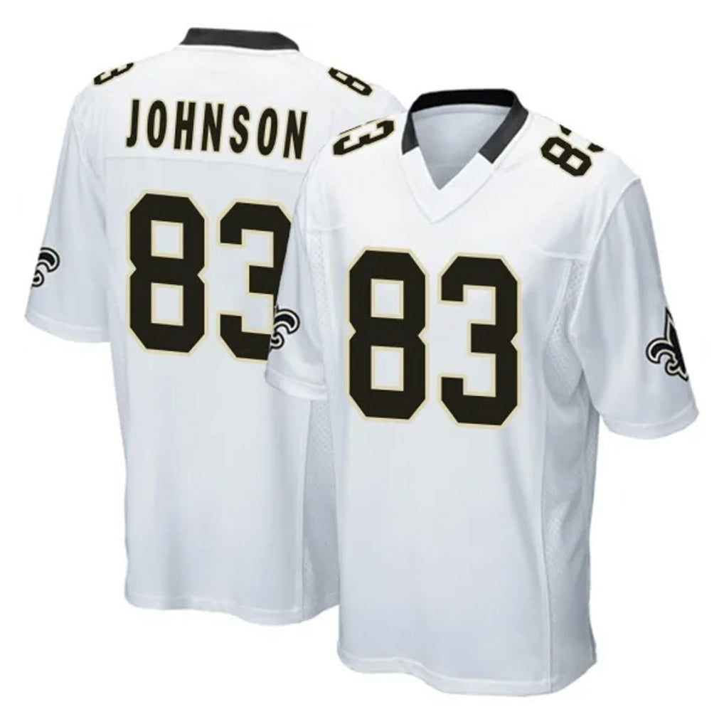 Punc NO.Saints #83 Juwan Johnson Player White Home Game Stitched Jerseys
