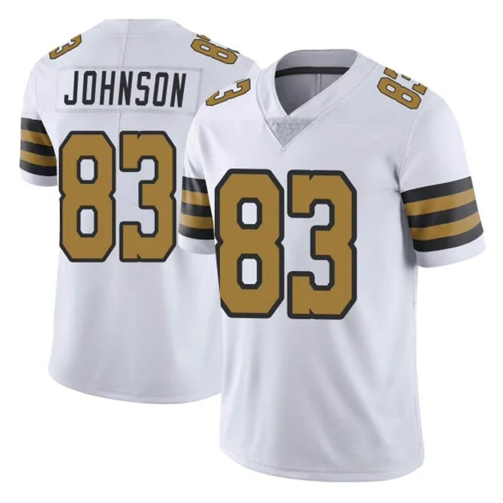 Punc NO.Saints #83 Juwan Johnson Player White Limited Color Rush Home Game Stitched Jerseys