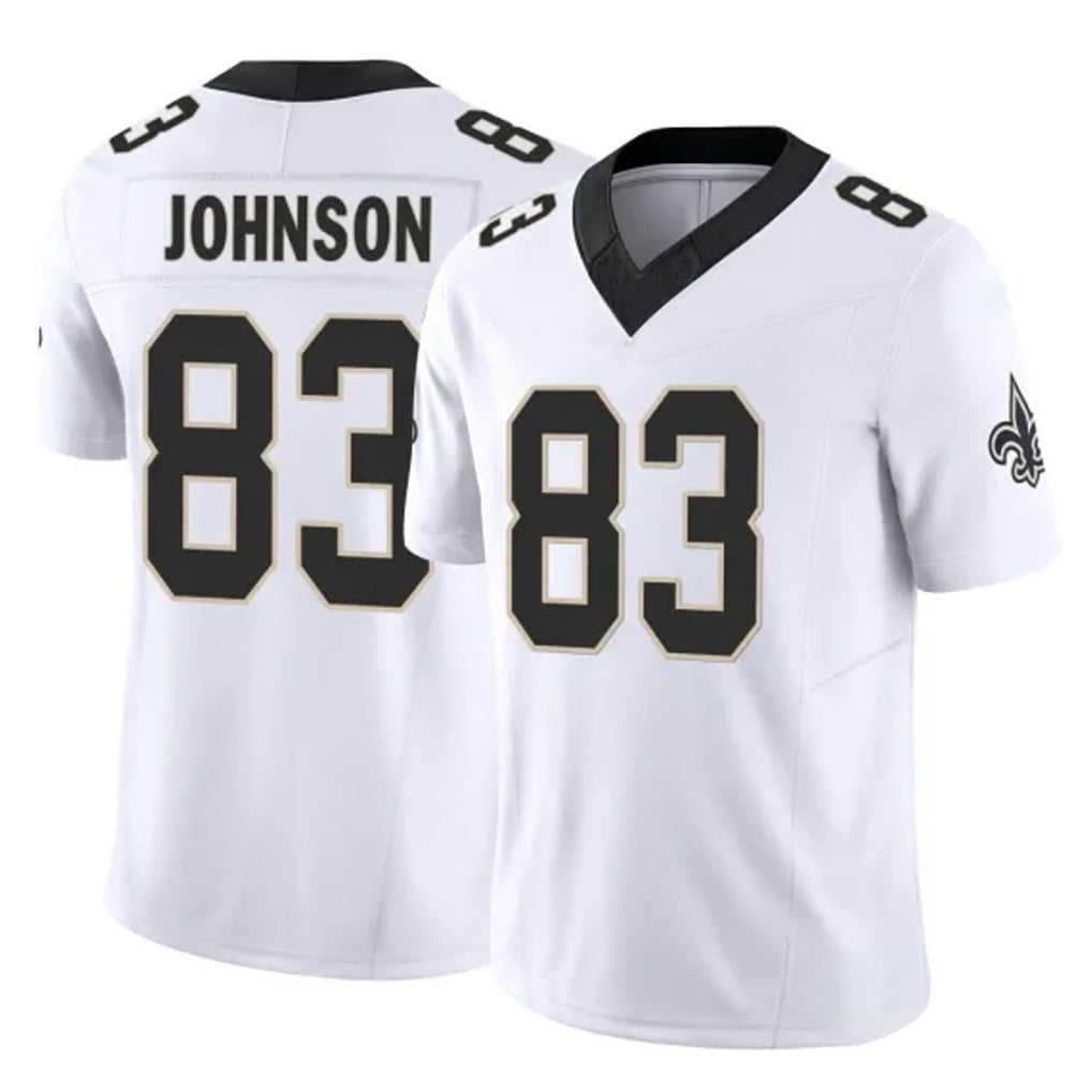 Punc NO.Saints #83 Juwan Johnson Player White Limited Vapor F.U.S.E. Home Game Stitched Jerseys