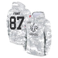 Punc NO.Saints #87 Noah Fant Player Arctic Camo Salute to Service Pullover Hoodies Limited Game Stitched Jerseys