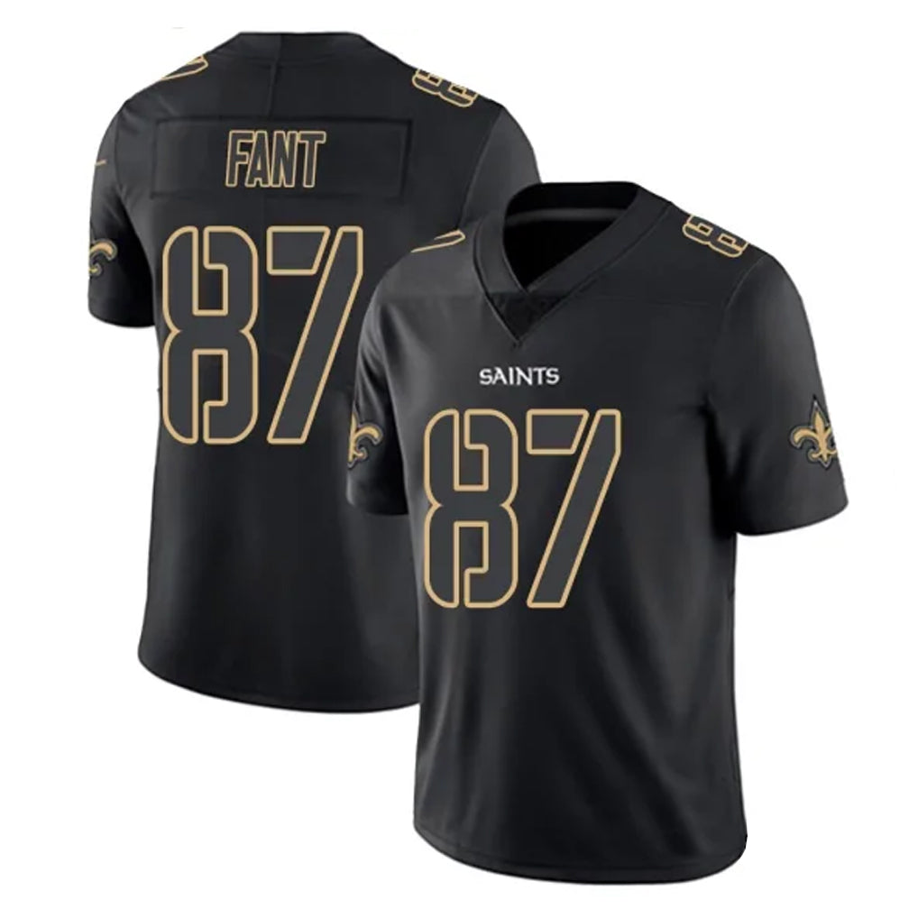 Punc NO.Saints #87 Noah Fant Player Black Impact Limited Home Game Stitched Jerseys