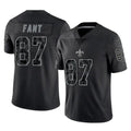 Punc NO.Saints #87 Noah Fant Player Black Limited Reflective Home Game Stitched Jerseys