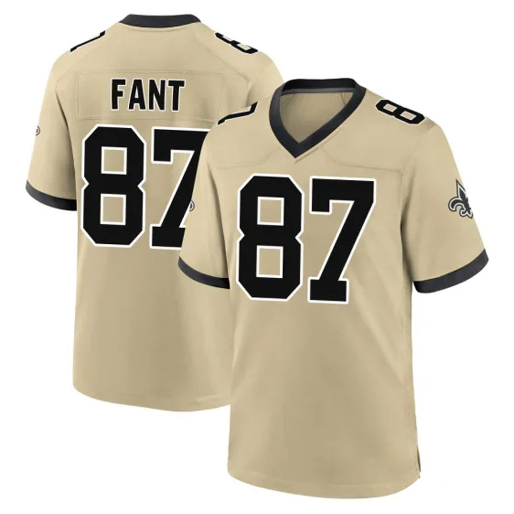 Punc NO.Saints #87 Noah Fant Player Gold Home Game Stitched Jerseys