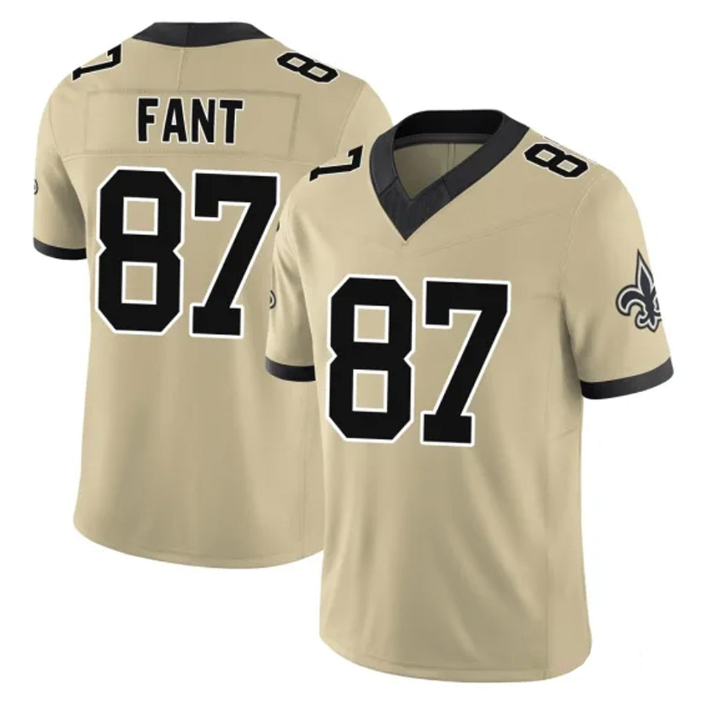Punc NO.Saints #87 Noah Fant Player Gold Limited Vapor F.U.S.E. Home Game Stitched Jerseys