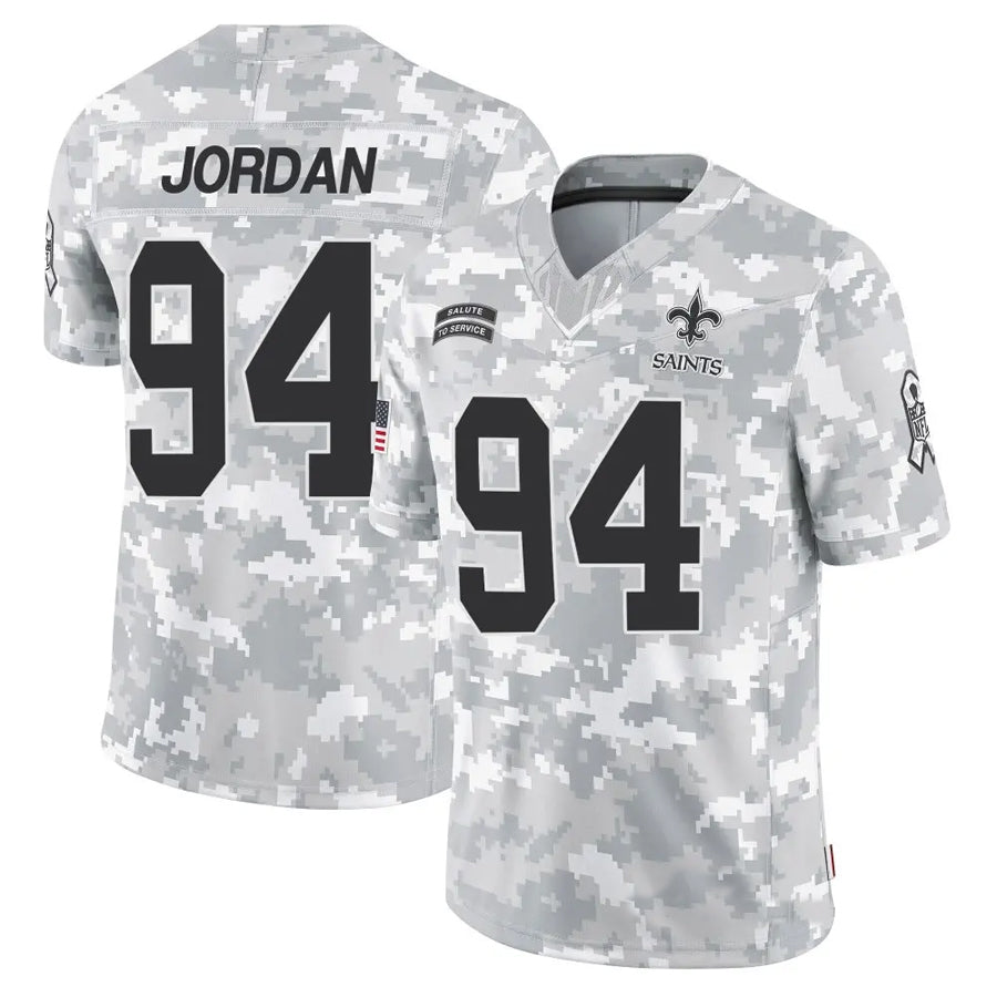 Punc NO.Saints #94 Cameron Jordan Player Arctic Camo Salute to Service Limited Stitched Jerseys