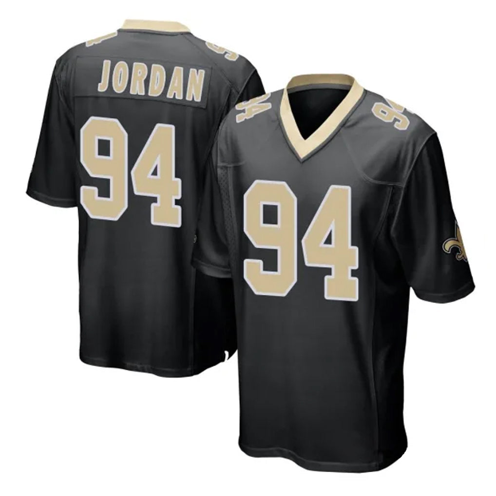 Punc NO.Saints #94 Cameron Jordan Player Black Home Game Stitched Jerseys