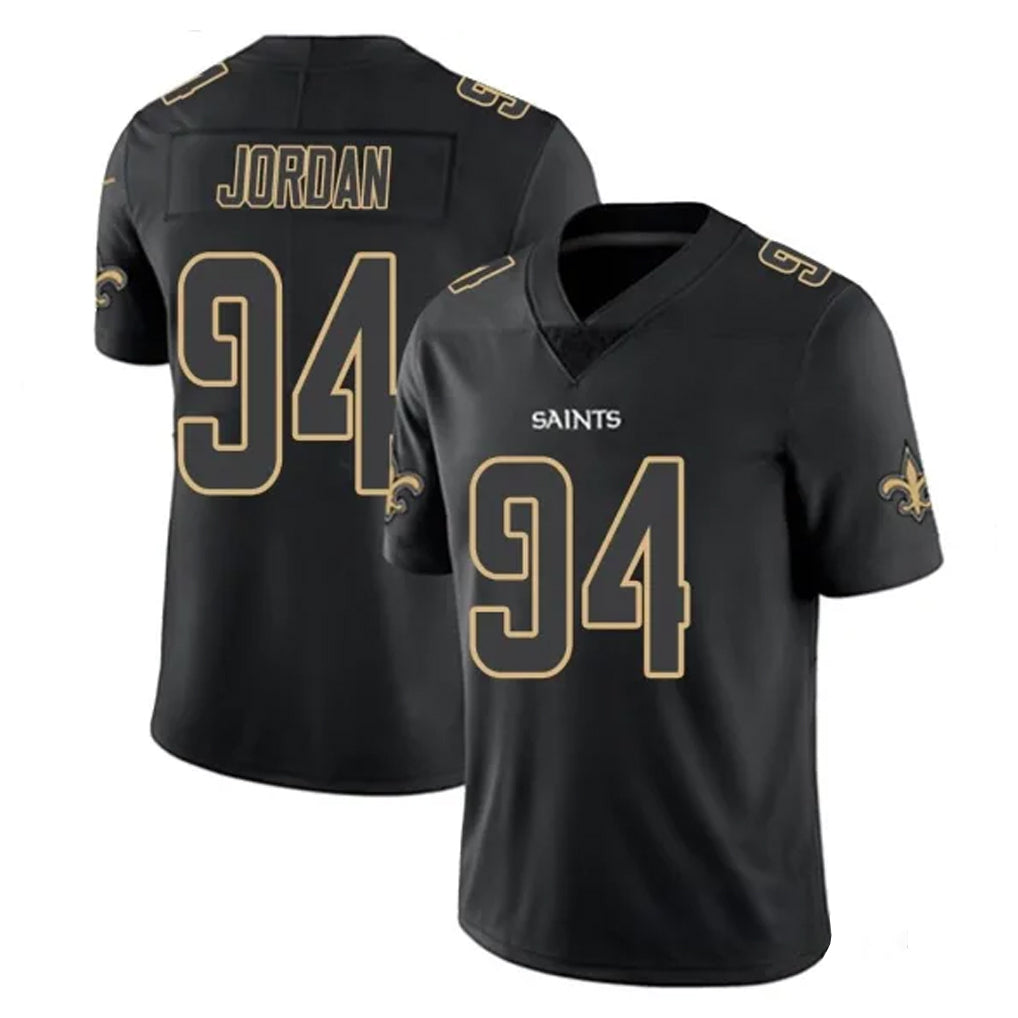 Punc NO.Saints #94 Cameron Jordan Player Black Impact Limited Home Game Stitched Jerseys