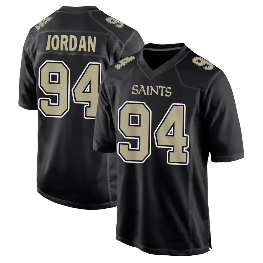 Punc NO.Saints #94 Cameron Jordan Player Carbon Black Fashion Game Stitched Jerseys