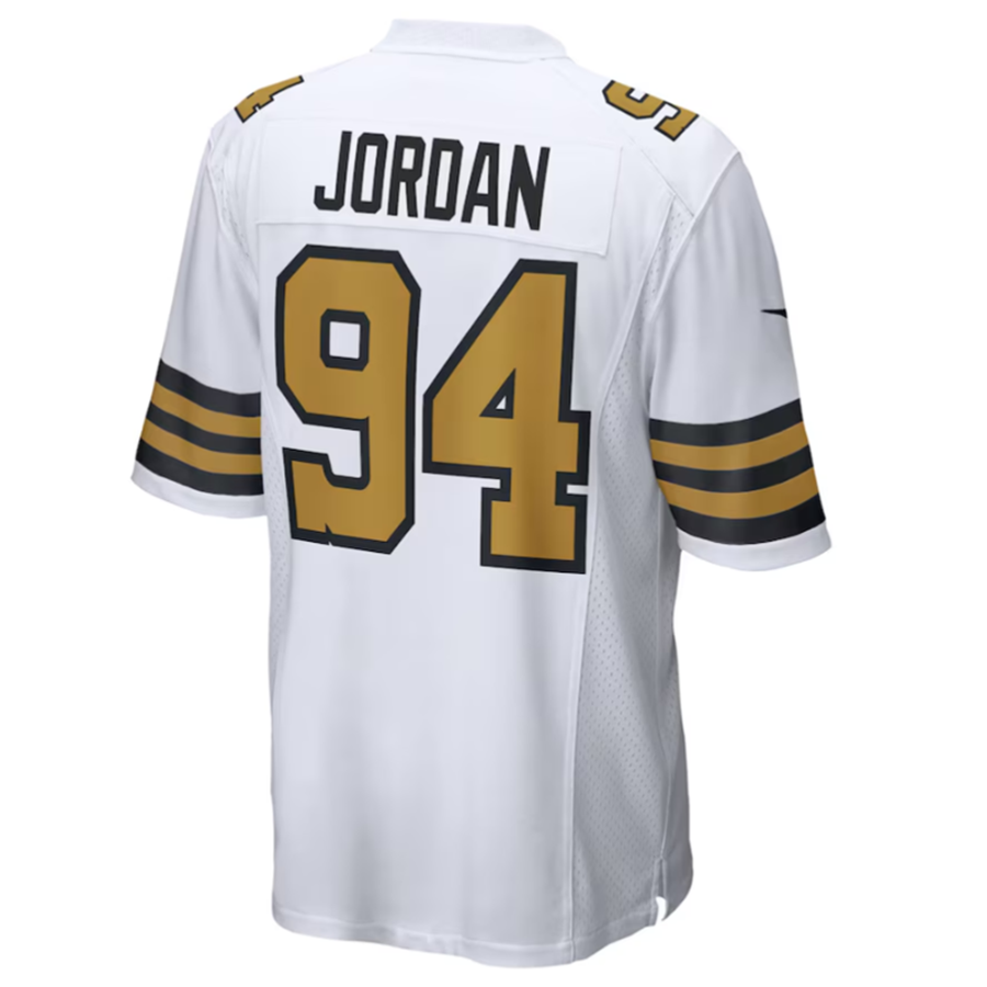 Punc NO.Saints #94 Cameron Jordan White Alternate Game Stitched American Stitched Jersey
