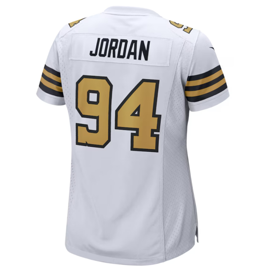 Punc NO.Saints #94 Cameron Jordan White Elite Player Stitched American Stitched Jersey