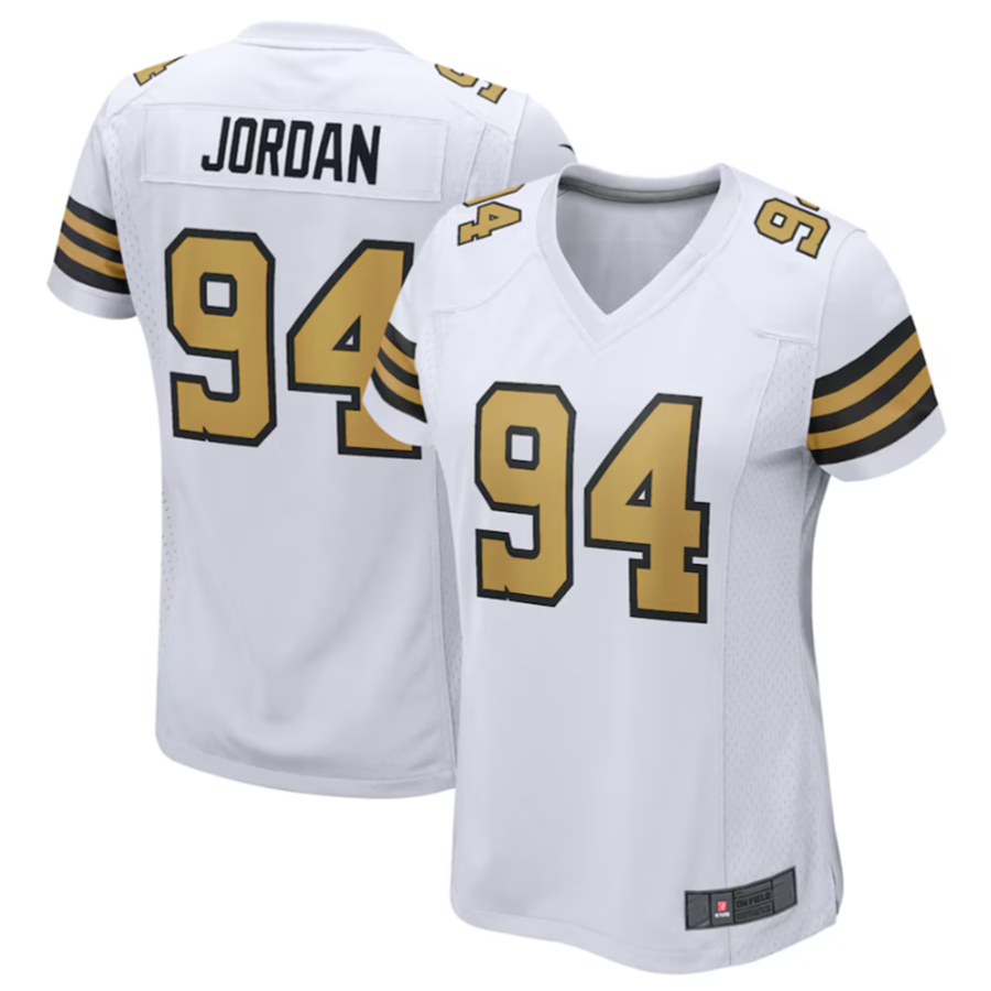 Punc NO.Saints #94 Cameron Jordan White Elite Player Stitched American Stitched Jerseys