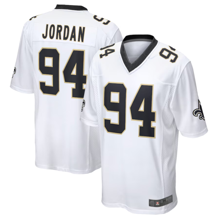 Punc NO.Saints #94 Cameron Jordan White Game Stitched American Stitched Jerseys
