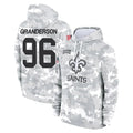 Punc NO.Saints #96 Carl Granderson Player Arctic Camo Salute to Service Pullover Hoodies Limited Game Stitched Jerseys