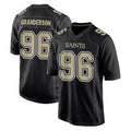 Punc NO.Saints #96 Carl Granderson Player Black Carbon Fashion Home Game Stitched Jerseys