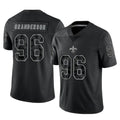 Punc NO.Saints #96 Carl Granderson Player Black Limited Reflective Home Game Stitched Jerseys