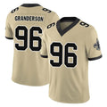 Punc NO.Saints #96 Carl Granderson Player Gold Limited Vapor F.U.S.E. Home Game Stitched Jerseys