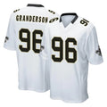 Punc NO.Saints #96 Carl Granderson Player White Home Game Stitched Jerseys
