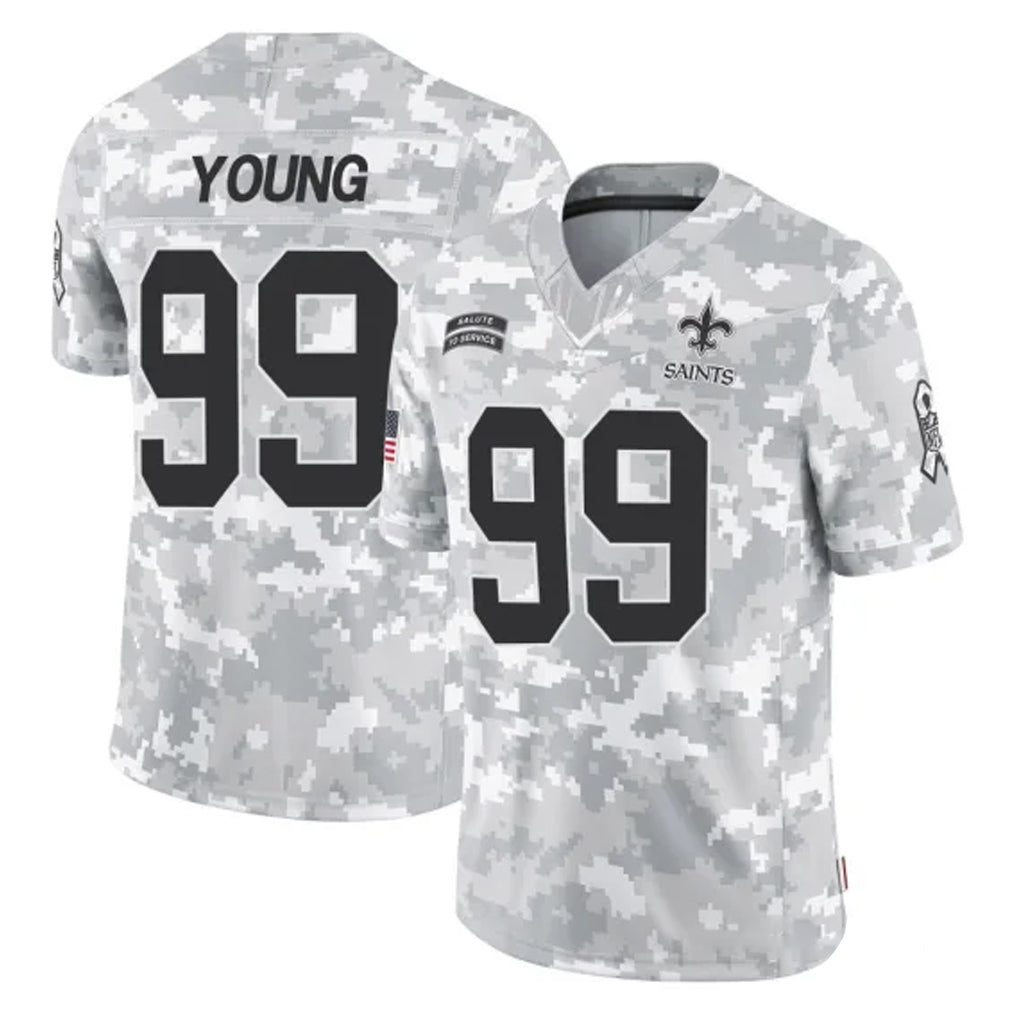 Punc NO.Saints #99 Chase Young Player Arctic Camo Salute To Service Limited Game Stitched Jerseys