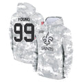 Punc NO.Saints #99 Chase Young Player Arctic Camo Salute to Service Pullover Hoodies Limited Game Stitched Jerseys