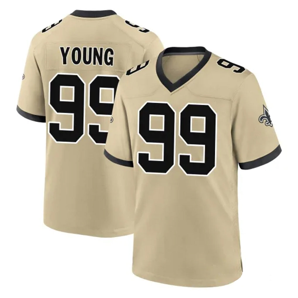 Punc NO.Saints #99 Chase Young Player Gold Home Game Stitched Jerseys