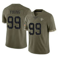Punc NO.Saints #99 Chase Young Player Olive Salute To Service Limited Stitched Jerseys
