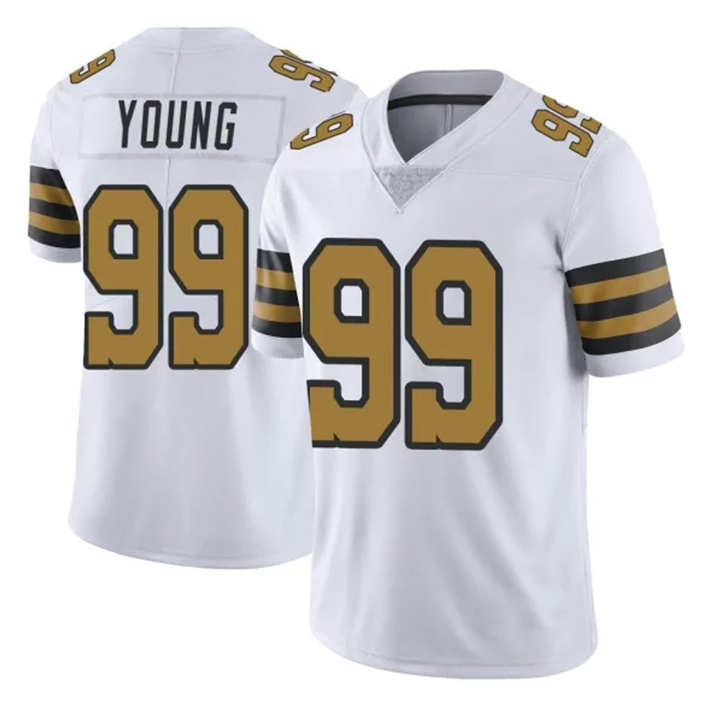 Punc NO.Saints #99 Chase Young Player White Limited Color Rush Home Game Stitched Jerseys