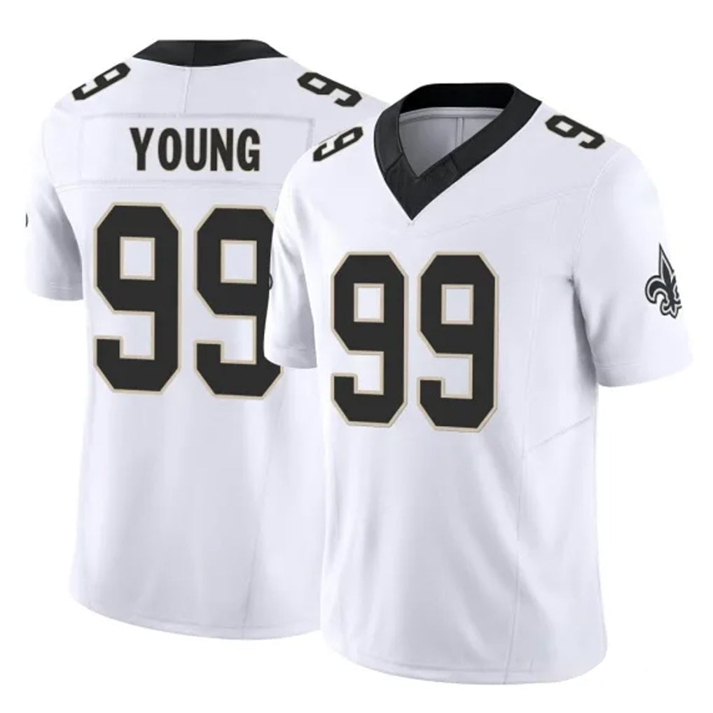 Punc NO.Saints #99 Chase Young Player White Limited Vapor F.U.S.E. Home Game Stitched Jerseys