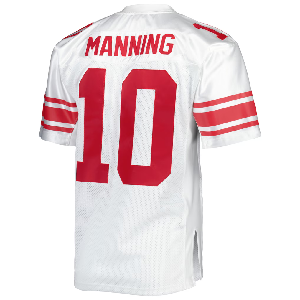 Punc NY.Giants 2007 #10 Eli Manning Mitchell & Ness White Authentic Throwback Retired Player Stitched Puhic Jersey