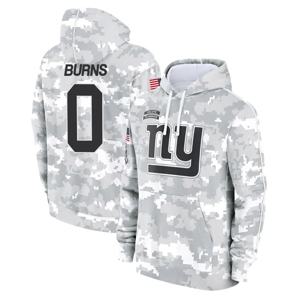 Punc NY.Giants #0 Brian Burns Player Arctic Camo Salute to Service Hoodies Stitched Jerseys
