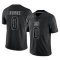 Punc NY.Giants #0 Brian Burns Player Black Limited Reflective Home Game Stitched Jerseys