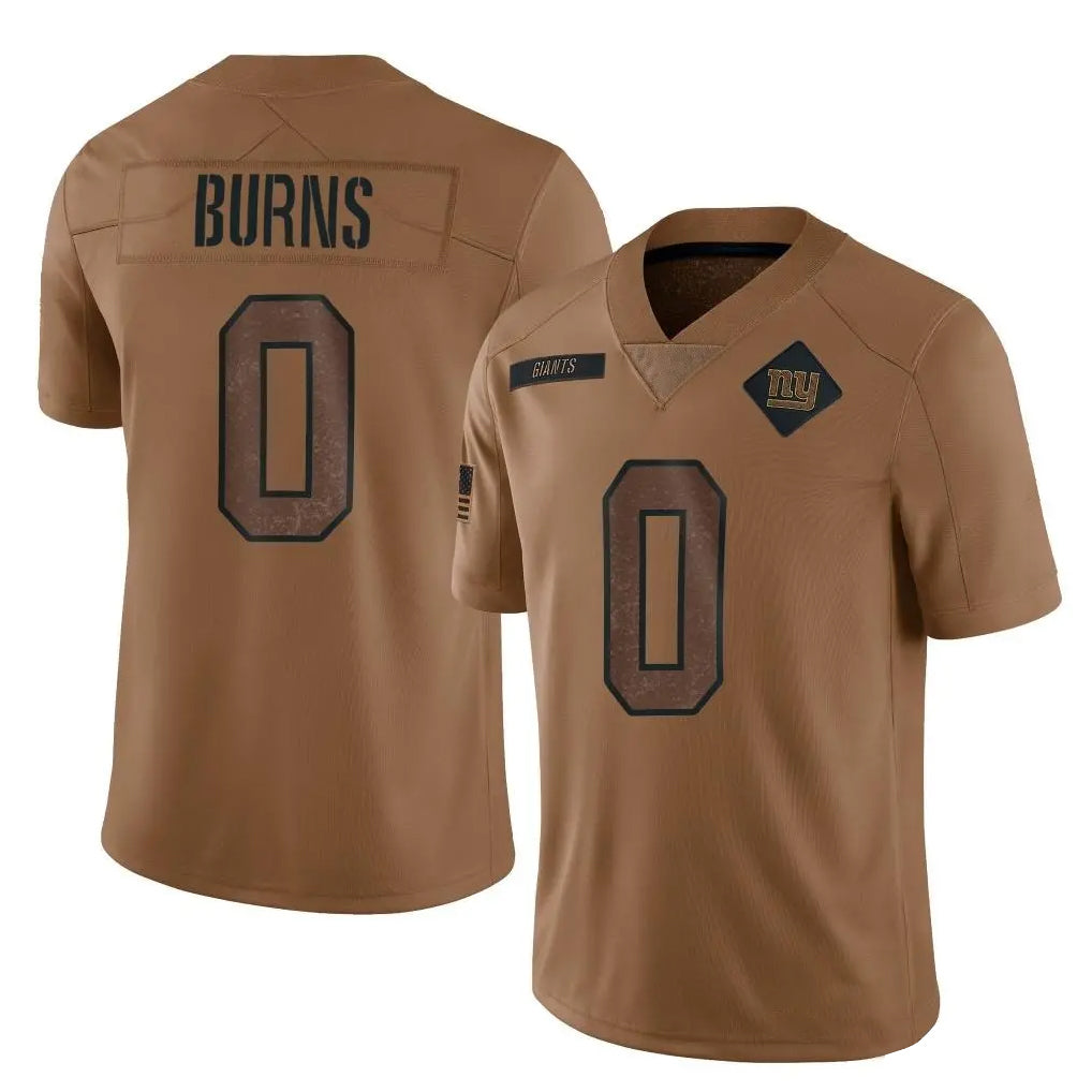 Punc NY.Giants #0 Brian Burns Player Brown Salute To Service Limited Stitched Jerseys