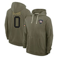 Punc NY.Giants #0 Brian Burns Player Olive Salute to Service Pullover Hoodies Limited Stitched Jerseys