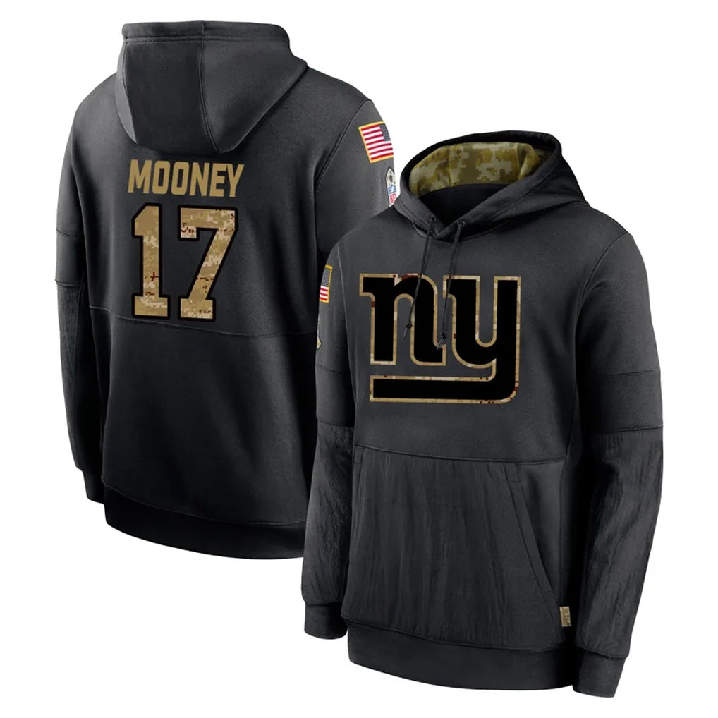 Punc NY.Giants #17 Darnell Mooney Player Black Salute to Service Hoodies Limited Game Stitched Jerseys