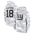 Punc NY.Giants #18 Darius Slayton Player Arctic Camo Salute to Service Pullover Hoodies Limited Game Stitched Jerseys