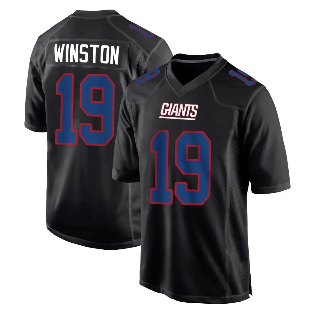 Punc NY.Giants #19 Jameis Winston Player Carbon Fashion Limited Home Game Stitched Jerseys