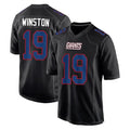 Punc NY.Giants #19 Jameis Winston Player Carbon Fashion Limited Home Game Stitched Jerseys